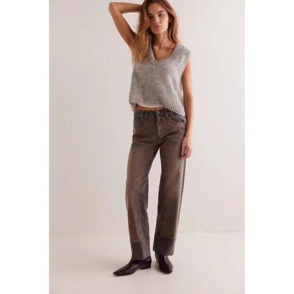 Free People We The Free Risk Taker Mid-Rise Jeans in Hawthorn 27 regular